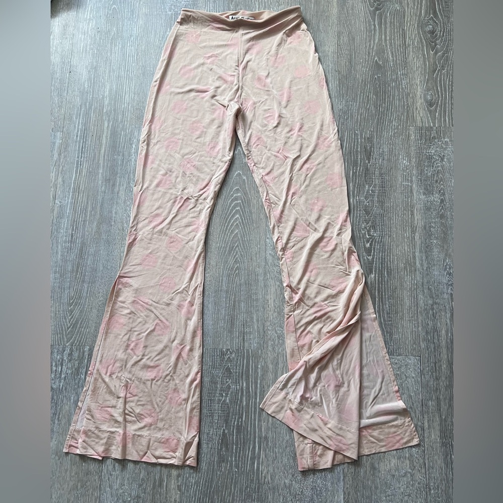 Acne Studios Soft Pink Sheer Flared Lounge Pants